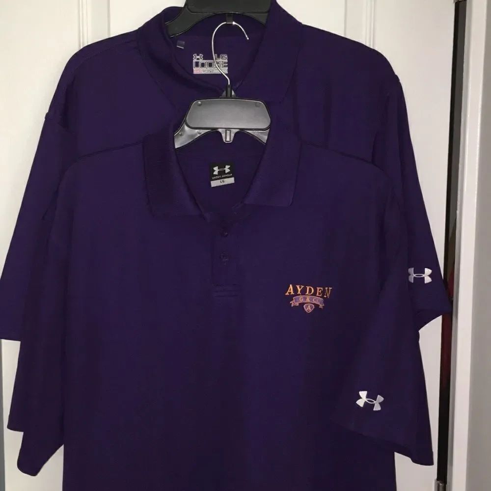 2-Purple Under Armour Golf Polo Shirts Ayden & Sedgefield North Carolina Clubs
